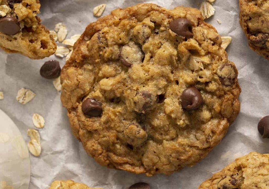 Galletas de avena con chispas de chocolate